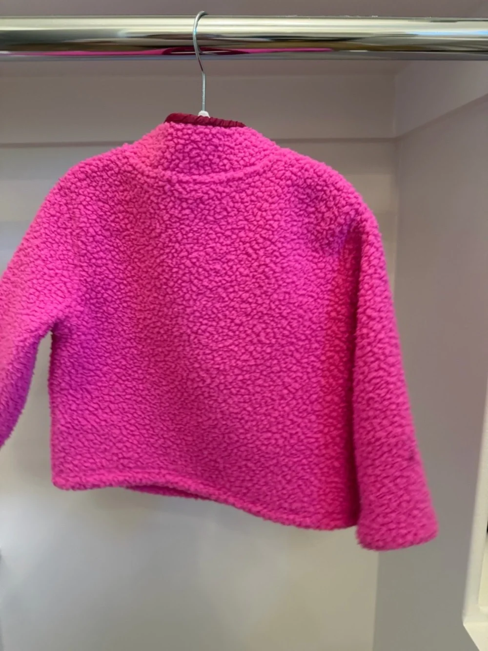 GAP Baby Pink Sherpa Snap Pullover 2T - Picture 4 of 5